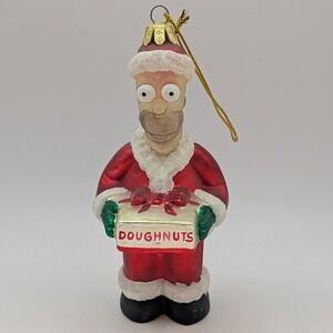 Kurt Adler - The Simpsons -Santa Homer Doughnuts-Glass Christmas Ornament - 2003
